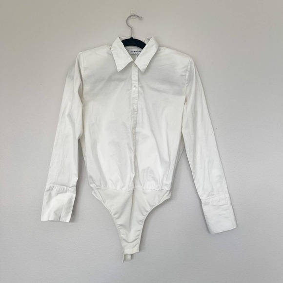 WeWoreWhat Tops Weworewhat White Button Down Bodysuit Size Xs